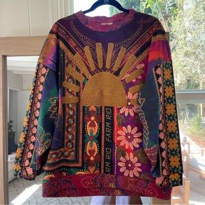 Farm Rio mixed scarves sweatshirt NWT never worn